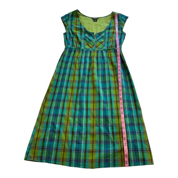 Eddie Bauer Plaid Dress Teal Blue, Green and Purple - Size 6 - Picture 8 of 10